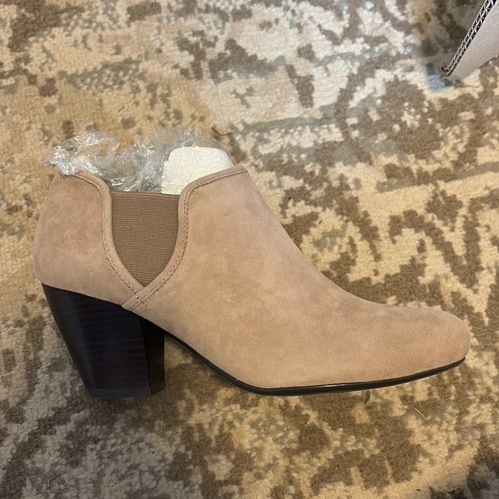 Vaneli Truffle Suede Booties. Never worn. Size 9